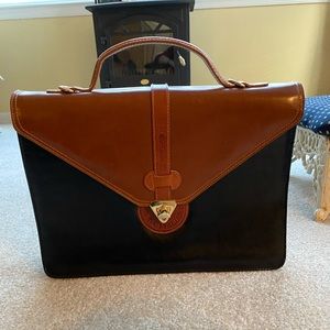 Moda Italiana Black/Brown Leather Computer Bag